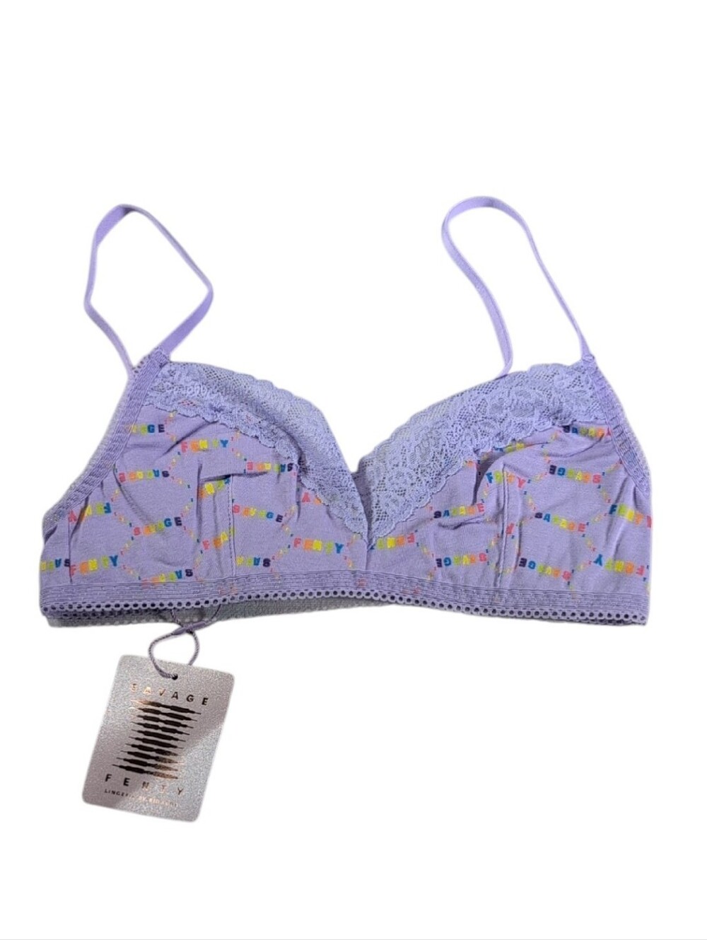 Savage Fenty Lavender Savage Rainbow Bralette Size Small